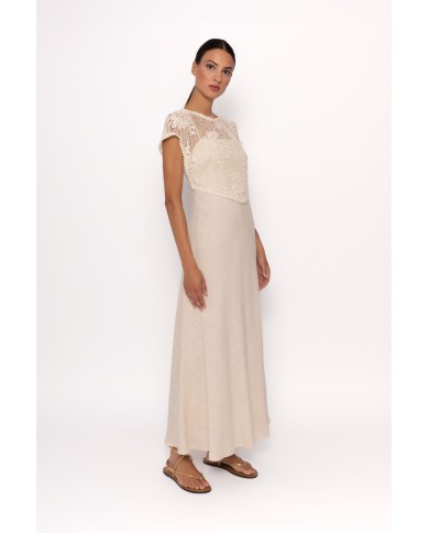 Vestido lino 49604 arggido mujer