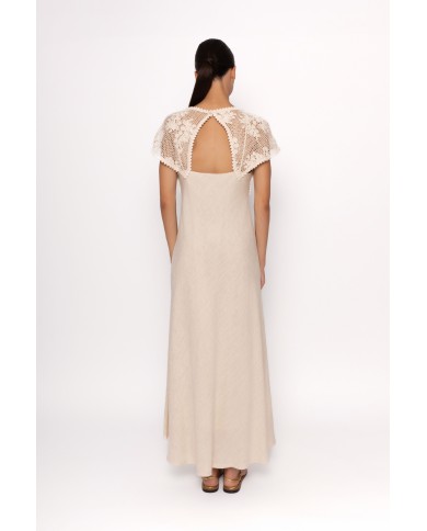 Vestido lino 49604 arggido mujer