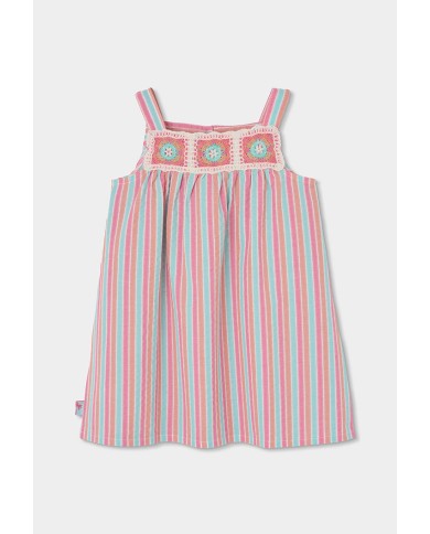 Vestido rayas popelin 333098 boboli niÑa