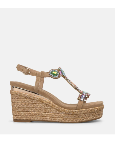 CuÑas v265506 suede sand alma en pena mujer