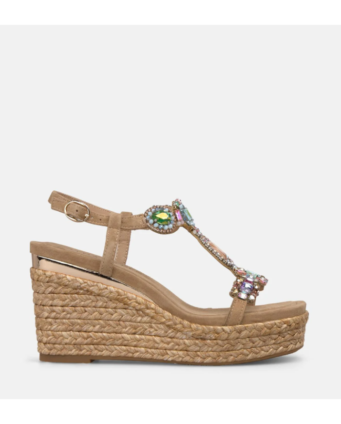 CuÑas v265506 suede sand alma en pena mujer