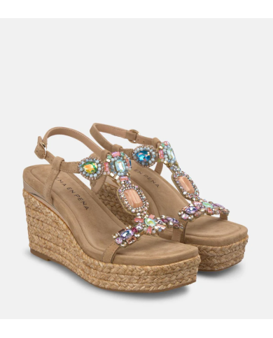 CuÑas v265506 suede sand alma en pena mujer