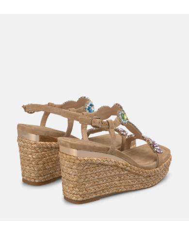 CuÑas v265506 suede sand alma en pena mujer