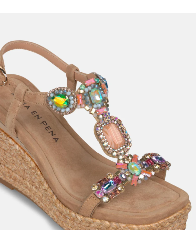 CuÑas v265506 suede sand alma en pena mujer