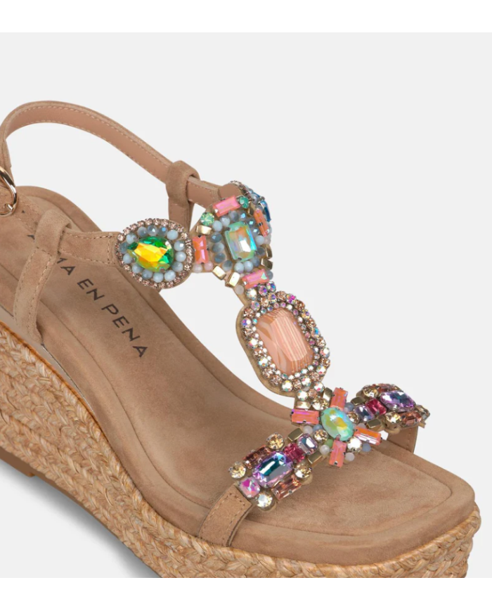 CuÑas v265506 suede sand alma en pena mujer
