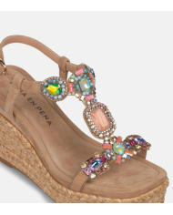 CuÑas v265506 suede sand alma en pena mujer
