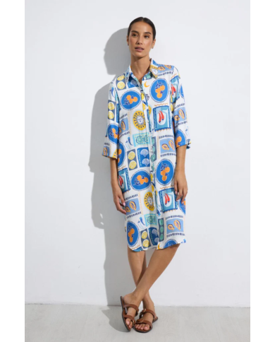 Vestido camisero yasmin tinta mujer