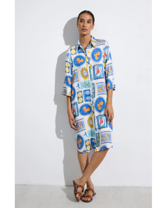Vestido camisero yasmin tinta mujer