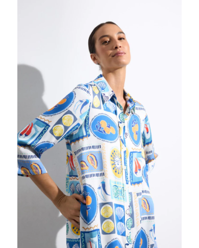 Vestido camisero yasmin tinta mujer