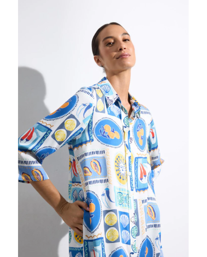 Vestido camisero yasmin tinta mujer