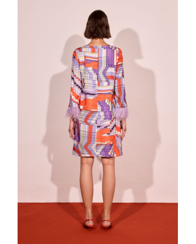 Vestido plumas 52095 carla ruiz mujer