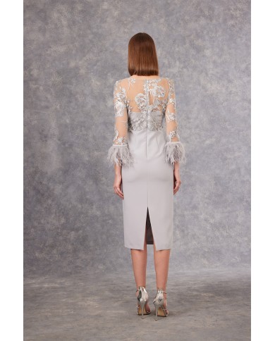 Vestido midi plumas 99607 carla ruiz mujer Vestido midi plumas 99607 carla ruiz mujer