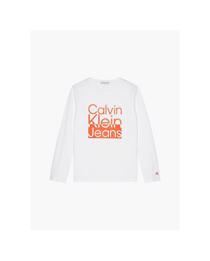 Camiseta m/l ib0ib01451 calvin klein niño