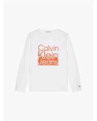 Camiseta m/l ib0ib01451 calvin klein niño