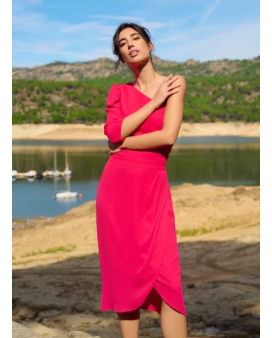Vestido crep liso lmvalicia lamusa mujer Vestido crep liso lmvalicia lamusa mujer