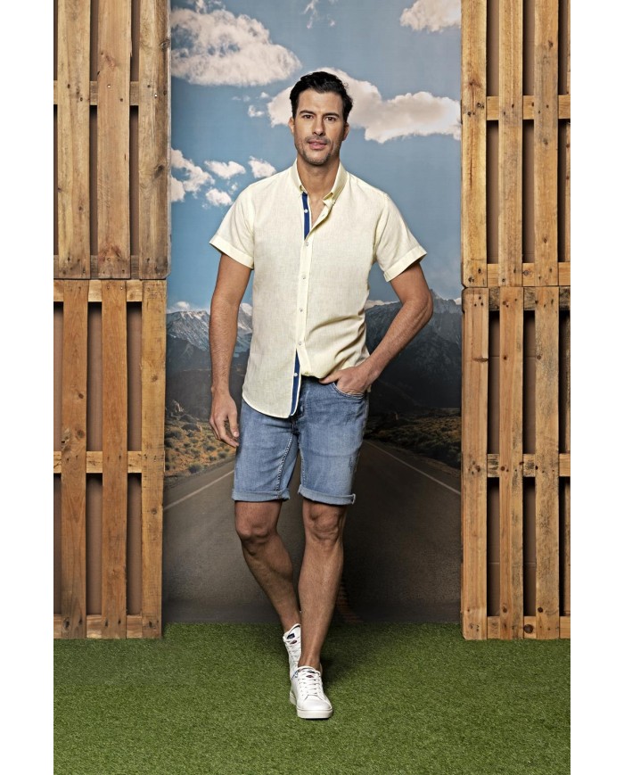 Camisa m/l lino sburgi 23526 southwest hombre