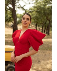 Vestido midi punto xenia magnolia mujer