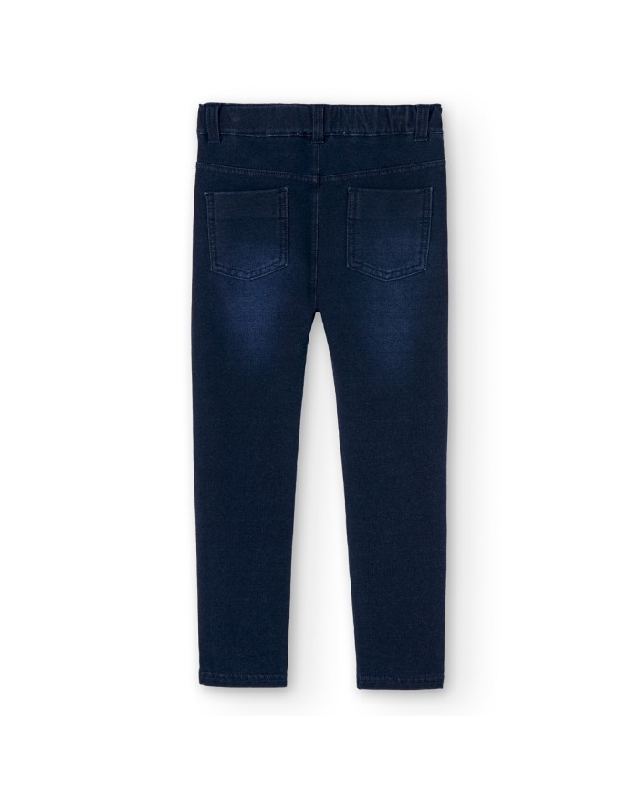 Pantalon felpa denim 490014-23 boboli niÑa
