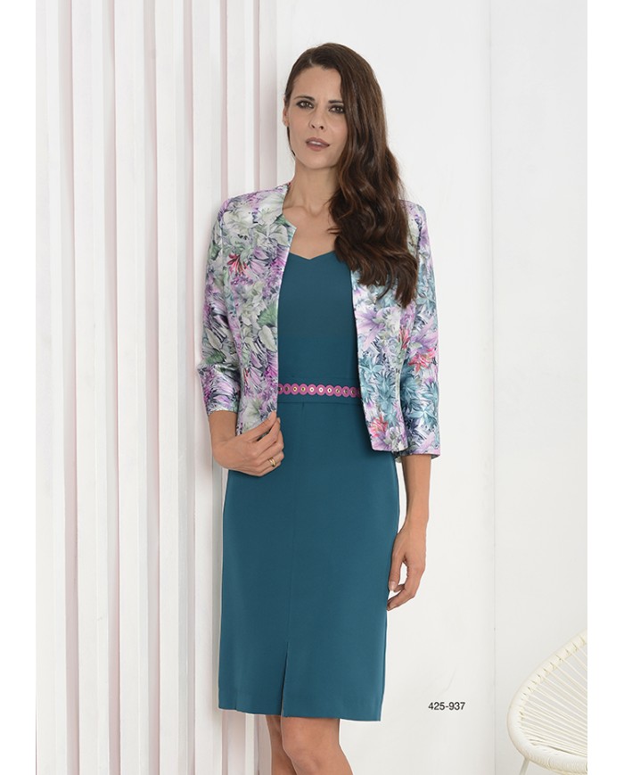Conj. vestido-abrigo 151-556 carfi mujer Conj. vestido-abrigo 151-556 carfi mujer