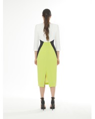 Vestido tricolor manga 47529 arggido mujer