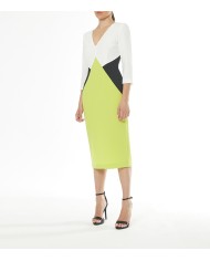 Vestido tricolor manga 47529 arggido mujer