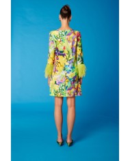 Vestido recto plumas 51665 carla ruiz mujer