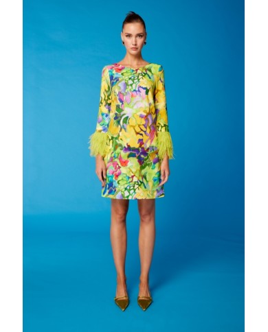 Vestido recto plumas 51665 carla ruiz mujer Vestido recto plumas 51665 carla ruiz mujer