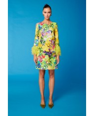 Vestido recto plumas 51665 carla ruiz mujer