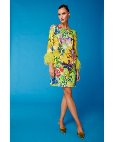 Vestido recto plumas 51665 carla ruiz mujer Vestido recto plumas 51665 carla ruiz mujer