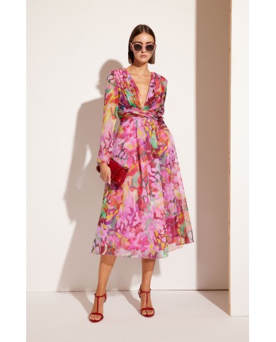 Vestido midi gasa 51669 carla ruiz mujer Vestido midi gasa 51669 carla ruiz mujer
