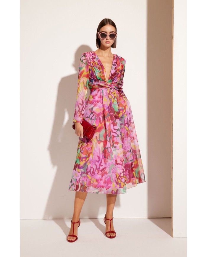 Vestido midi gasa 51669 carla ruiz mujer