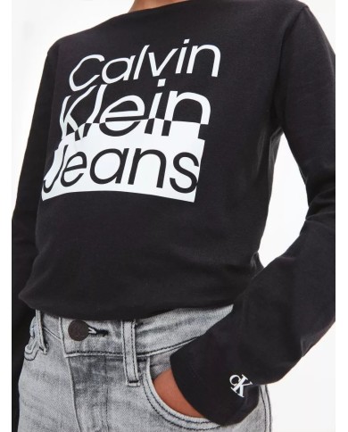 Camiseta m/l ib0ib01451 calvin klein niño