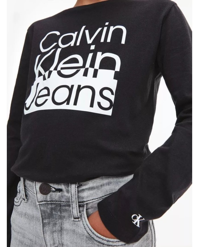 Camiseta m/l ib0ib01451 calvin klein niño